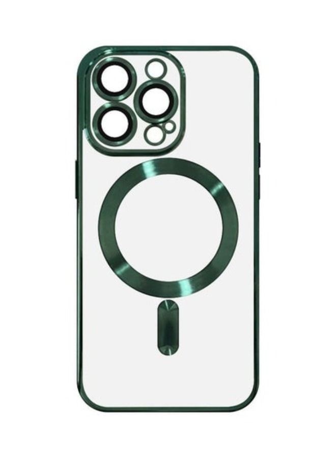 ACLIX iPhone 13 Pro Clear Case with MagSafe Wireless Charging Compatible Back Cover with Electroplating Shockproof Frame Green - Image 1