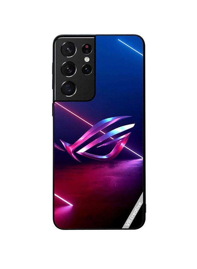 VR CREATIVE Protective Case Cover For Samsung Galaxy S21 Ultra 5G Republic Of Gamers Logo Design Multicolour - Image 1