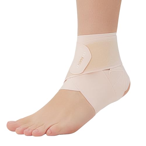 Domaste Ultra Thin Ankle Wraps Ankle Brace for Men Women Adjustable Ankle Straps for Arch Sprained Foot Tendinitis Football Basketball RunningMisty Rose Pack of 1 - Image 2