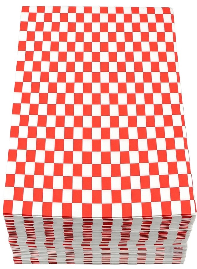 ericotry 100Sheets Red and White Checkered Wax Paper Food Wrap Paper Deli Paper Grease Resistant Liner Papers for Wrapping Bread and Sandwiches etc - Image 1