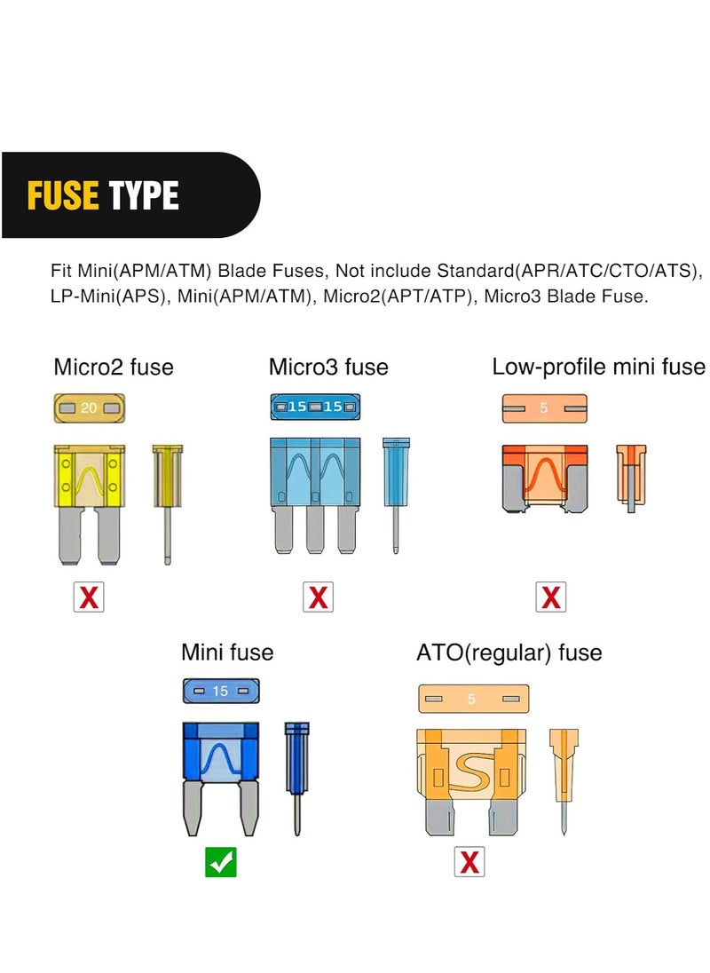 Generic - 12V Car Add-A-Circuit Fuse Tap Adapter Mini ATM Apm Blade Fuse Holder-10 Pack - Image 1