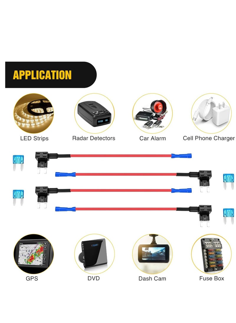 Generic - 12V Car Add-A-Circuit Fuse Tap Adapter Mini ATM Apm Blade Fuse Holder-10 Pack - Image 1