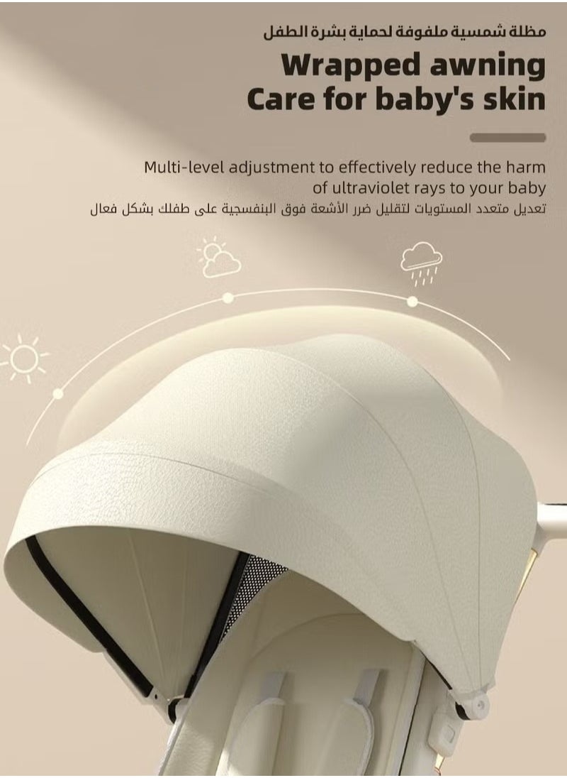 ميكسد - محمول عربة طفل ، متعددة الوظائف السفر المقصورة ، من ناحية واحدة قابلة للطي عربة طفل حديثي الولادة ، الرضع والأطفال الصغار ، مع لوحة العشاء ، واقي من الشمس ، و 175 درجة قابل للتعديل مقعد مائل عكسها - Image 1