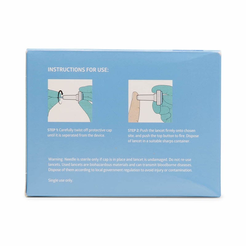 Medline Sterile Safety Lancets PushButton Activation Blood Glucose Testing Controlled Penetration 28G x 16 mm 100 Count - Image 2