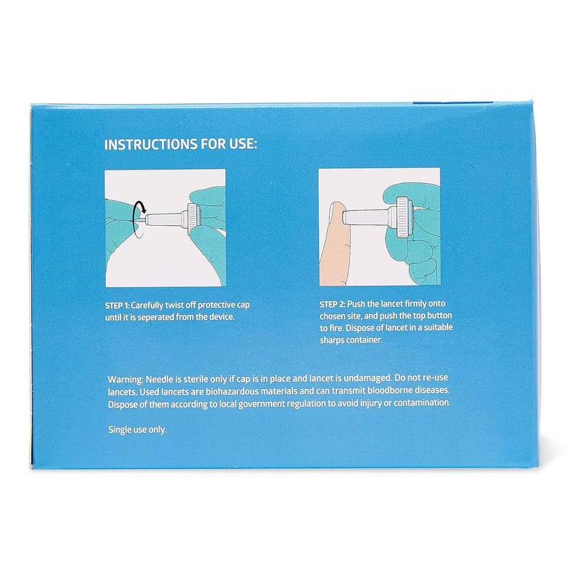 Medline Sterile Safety Lancets PushButton Activation Blood Glucose Testing Controlled Penetration 28G x 16 mm 100 Count - Image 3
