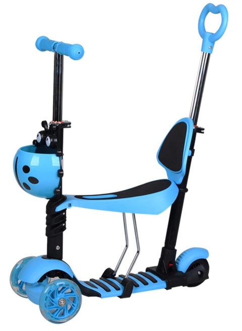 5 In1 Pu 3 Wheels Flashing Swing Car Lifting Stroller Scooter Ride Toy