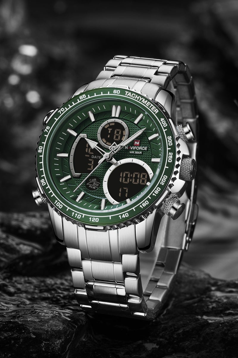 نافيفورس Naviforce أزياء الرجال ووتش العلامة التجارية الفاخرة الرجال الرياضة ووتش توقيت كوارتز ووتش العسكرية للماء الصلب الفرقة على مدار الساعة - Image 1