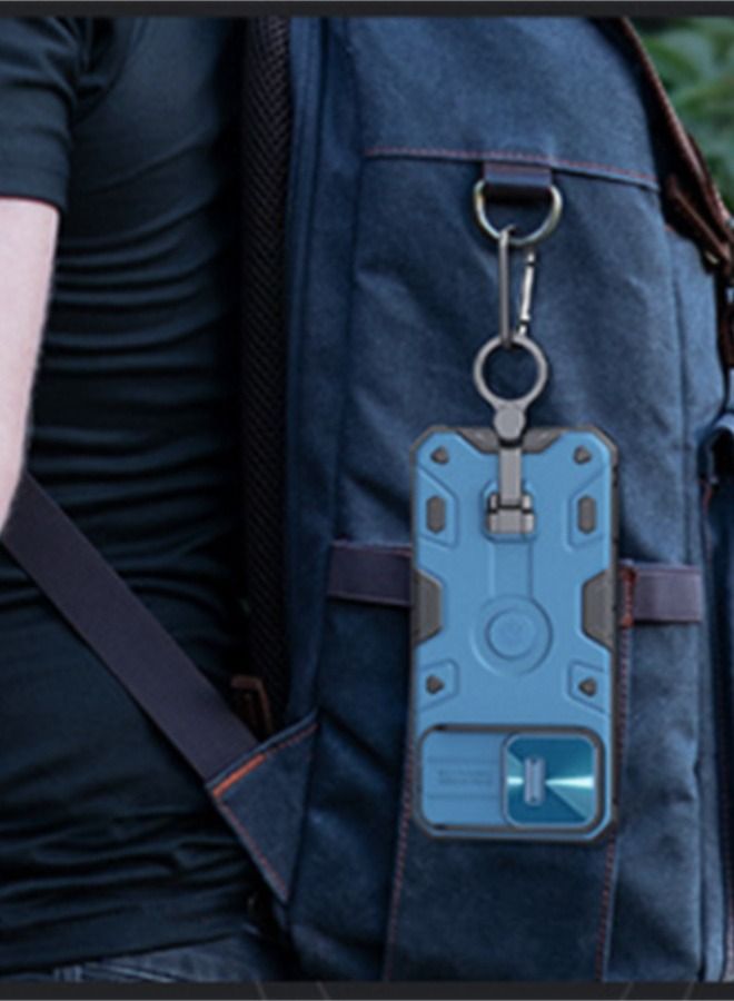 NILLKIN Lens Push-Back Ring Holder Case For IPhone14 ProMax Blue - Image 2