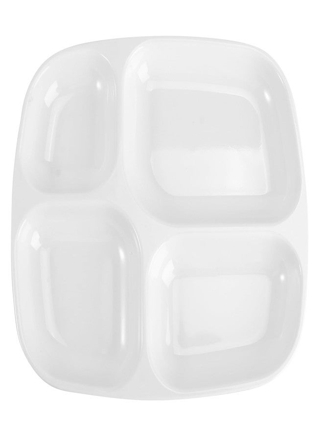 DOITOOL أطباق دويدول الخزفية المقسمة للبالغين 4 أقسام صحن طعام بلاستيكي فاصل صحن فاصل طعام سلطة وجبة سريعة صينية عشاء للتحكم في الحصص - Image 1