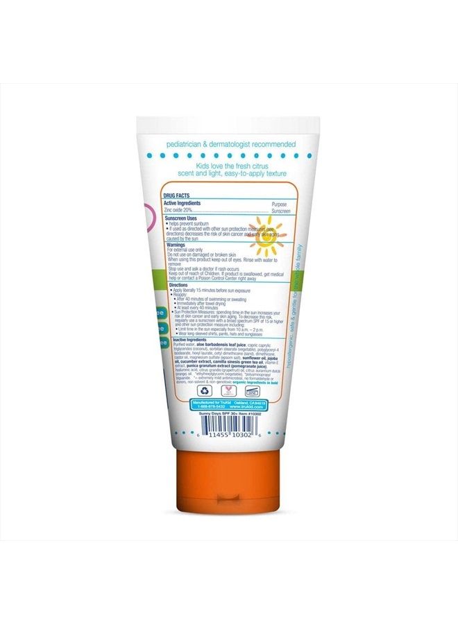 TruKid Daily SPF 30+ Sunscreen - UVA/UVB Protection, All Natural Ingredients, Mineral Based Body & Face Sunscreen, Safe for Sensitive Skin, Citrus Scent, Planet-Friendly, Non-Nano, 3.4 oz - Image 2