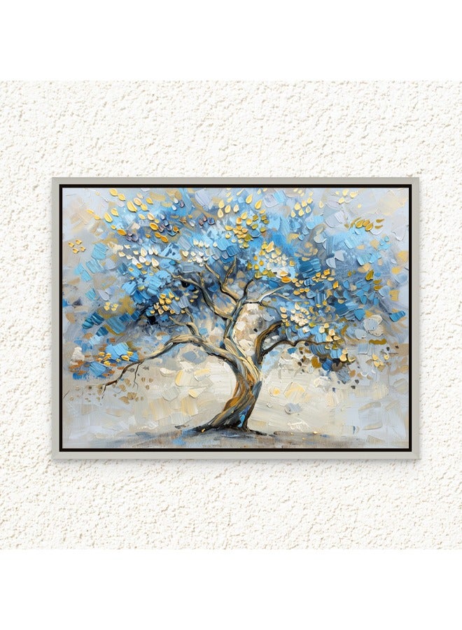 آرت دیکور  ديكور فني مؤطر قماش جدار الفن من شجرة زرقاء المناظر الطبيعية طبيعة الفن طباعة جدار ديكور للمنزل مكتب غرفة المعيشة غرفة نوم الهدايا - Image 1