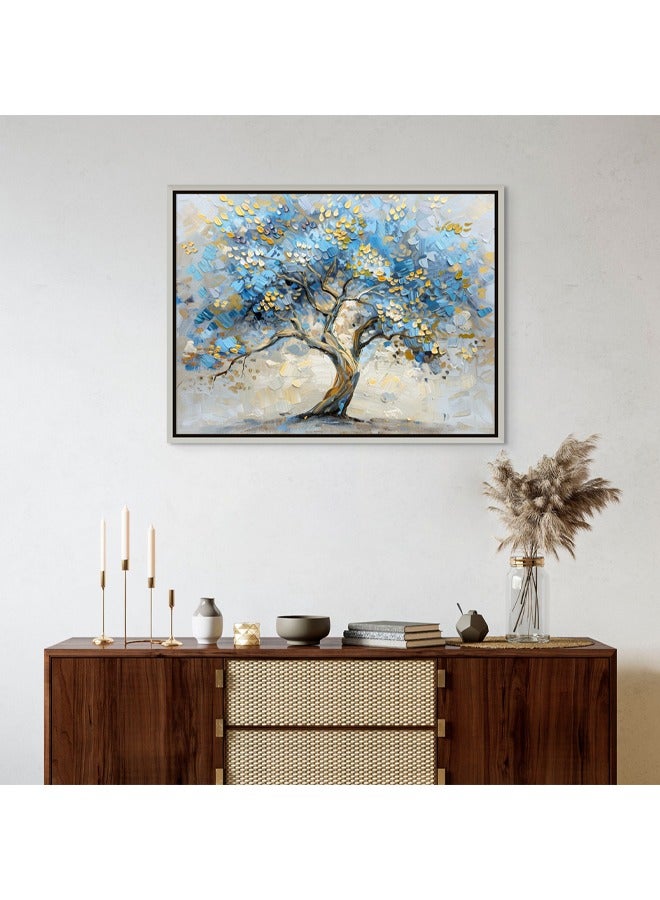 آرت دیکور  ديكور فني مؤطر قماش جدار الفن من شجرة زرقاء المناظر الطبيعية طبيعة الفن طباعة جدار ديكور للمنزل مكتب غرفة المعيشة غرفة نوم الهدايا - Image 2