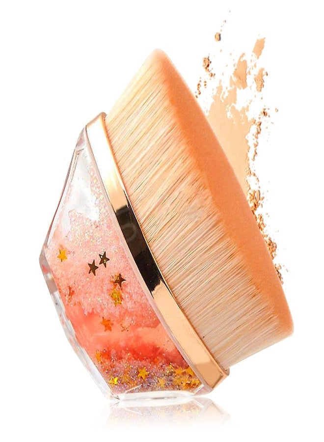 Gleva Crystal Makeup Brush, Kabuki Hexagon Face Blush Liquid Powder Foundation Brush for Blending Liquid, Cream or Flawless Powder Cosmetics with Protective Case (Gold) - Image 1