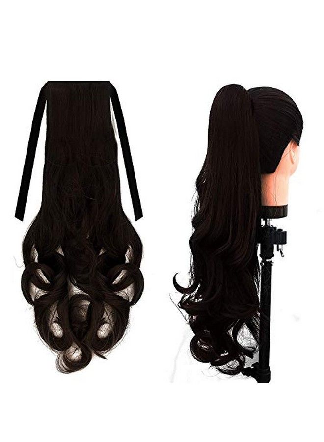 Rapidsflow ® Curly High Quality Ribbon Ponytail Hair Extensions For Women And Girls (DB) - Image 1