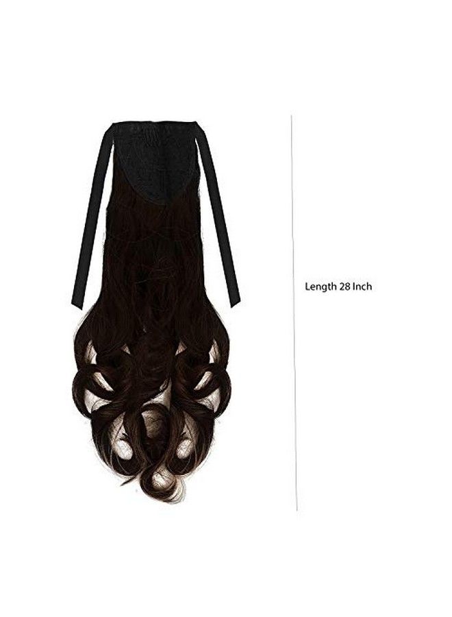 Rapidsflow ® Curly High Quality Ribbon Ponytail Hair Extensions For Women And Girls (DB) - Image 3