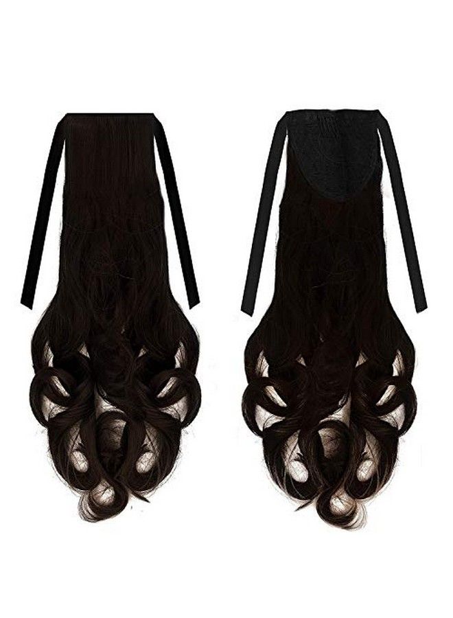 Rapidsflow ® Curly High Quality Ribbon Ponytail Hair Extensions For Women And Girls (DB) - Image 4