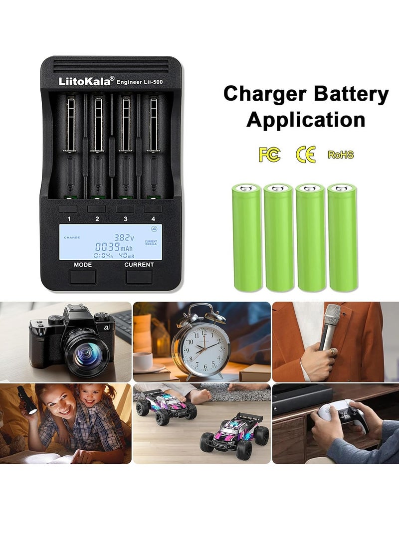 LiitoKala Lii-500 Intelligent Battery Charger Smart Charger w/ 4 Battery Slots LCD Display for Ni-MH Ni-Cd Li-ion Rechargeable Batteries - Image 5