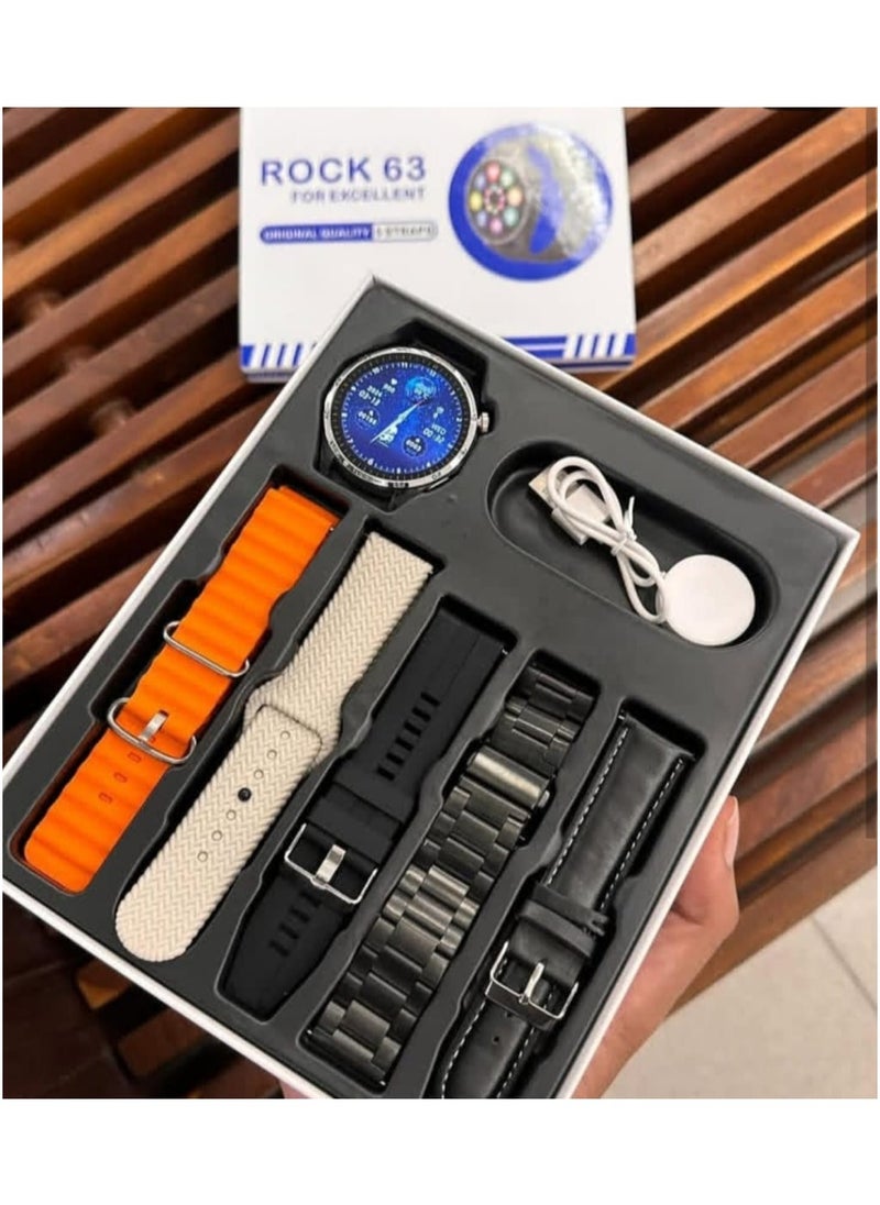 Germany - The ROCK 63 smartwatch is designed for users looking for an affordable, stylish, and multi-functional wearable. With its multiple straps, fitness tracking, and smart connectivity features, it is a great choice for fitness enthusiasts, professionals, and casual users alike. - Image 1