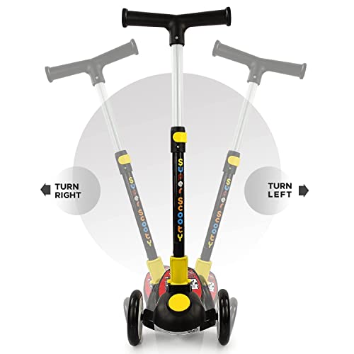 KIDBITKART Scooter for Kids, 3 Wheel Kids Scooter Smart Kick Scooter with Foldable & Height Adjustable Handle & Extra-Wide LED PU Wheels & Brake, Skate Scooter for Kids - Image 4