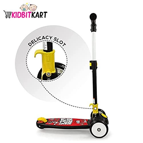 KIDBITKART Scooter for Kids, 3 Wheel Kids Scooter Smart Kick Scooter with Foldable & Height Adjustable Handle & Extra-Wide LED PU Wheels & Brake, Skate Scooter for Kids - Image 3