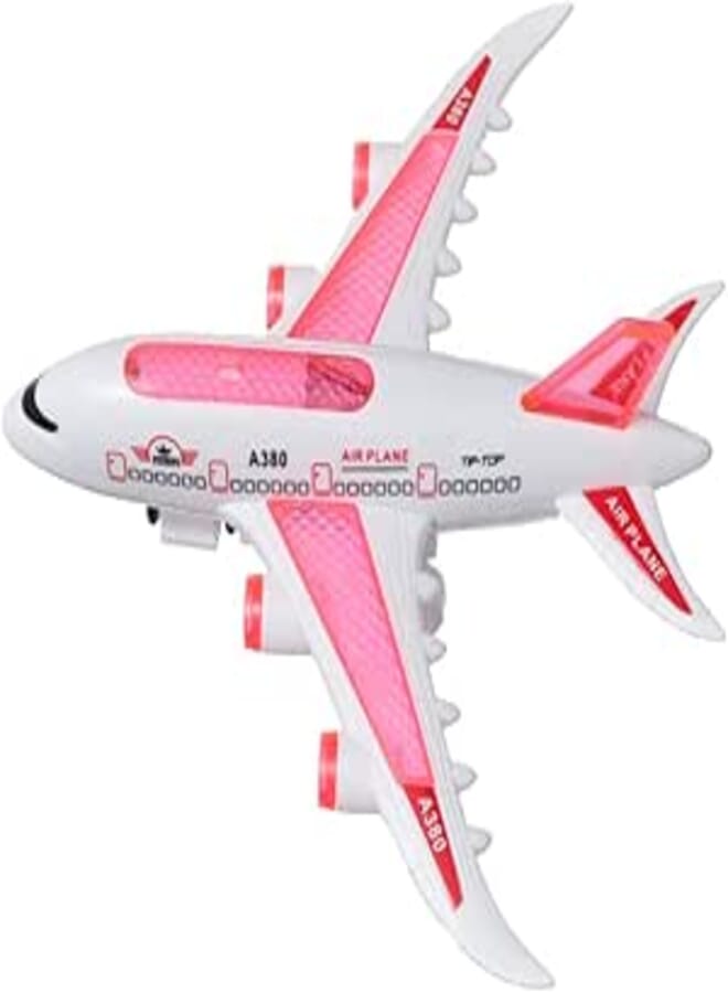 Plastic Plane For Kids - White and Pink