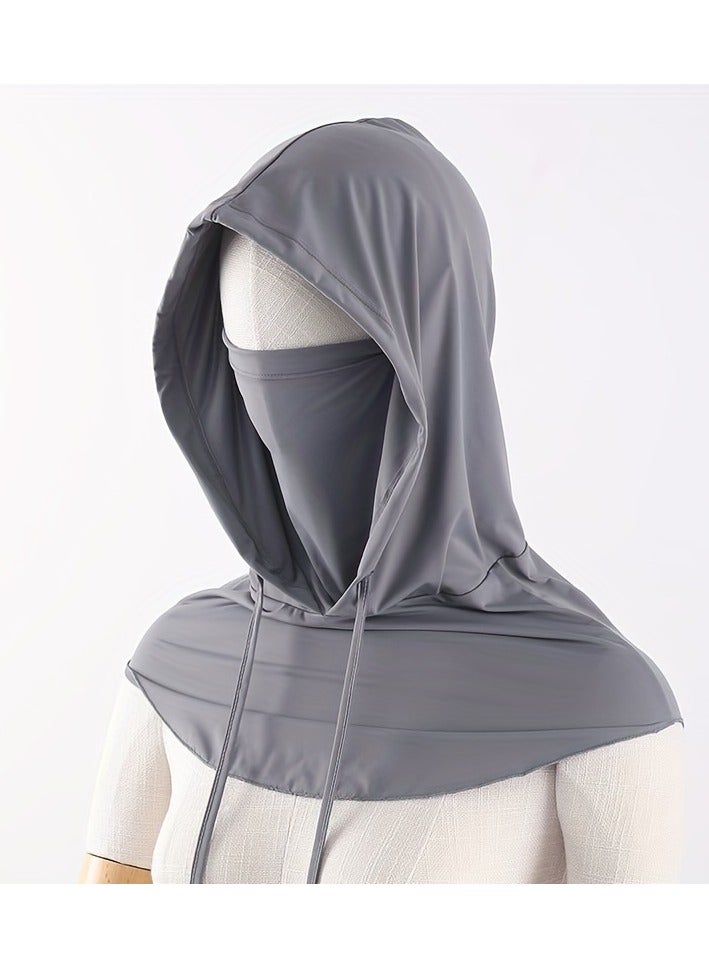 Generic Unisex Full Face Mask Hat Integrated Neck Guard Breathable Cycling Hood Ice Silky Scarf - Outdoor Sports Gear, Sunscreen Face Covering, Hand Washable, Black, Clothing | Versatile Headgear | Breathable Fabri  - Image 3