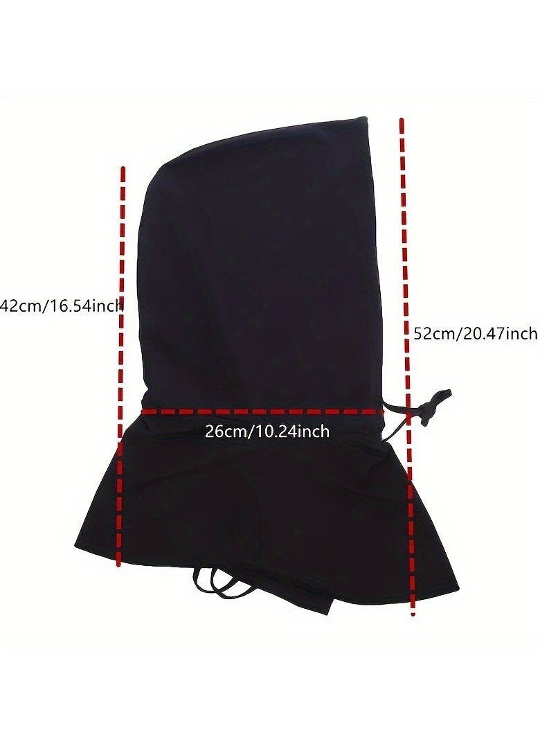 Generic Unisex Full Face Mask Hat Integrated Neck Guard Breathable Cycling Hood Ice Silky Scarf - Outdoor Sports Gear, Sunscreen Face Covering, Hand Washable, Black, Clothing | Versatile Headgear | Breathable Fabri  - Image 4