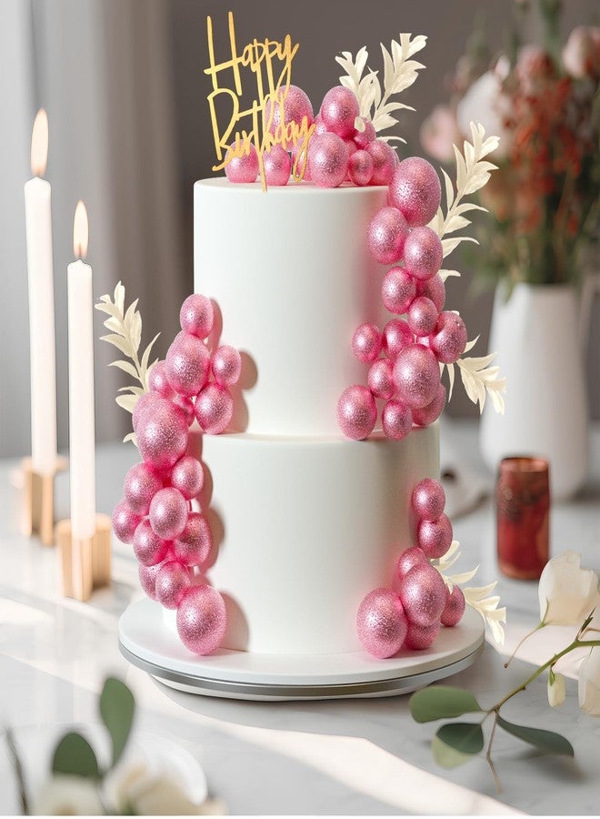 MIAHART Ball Cake Toppers Boho Grass Cake Topper Ball Cake Insert Decoration for Birthday Wedding Baby Shower Party Decorations Boho Themed Party Supplies (Rose Gold) - Image 3