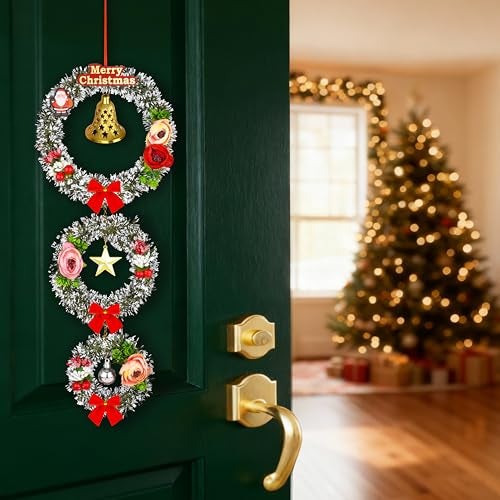 SAU RANG India Designer Christmas Wreath - length21Inch, Width 8inch - (Black Pine, 1 Pcs) - Image 2