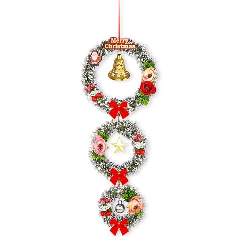 SAU RANG India Designer Christmas Wreath - length21Inch, Width 8inch - (Black Pine, 1 Pcs) - Image 1