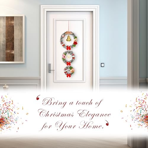 SAU RANG India Designer Christmas Wreath - length21Inch, Width 8inch - (Black Pine, 1 Pcs) - Image 5