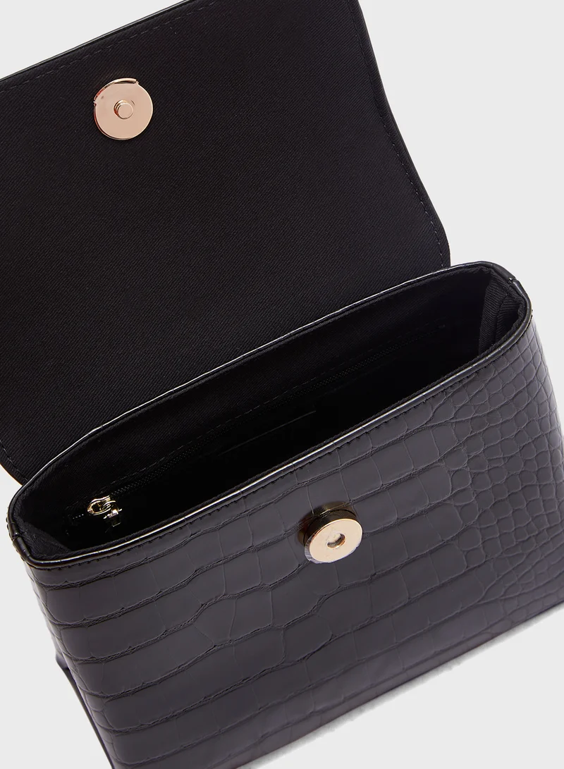 تيد بيكر Aynaya Imitation Croc Top Handle Satchels