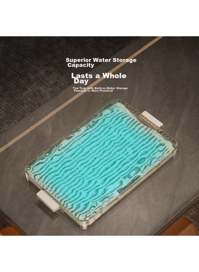 Pakchoice Tea Tray, Light Luxury Fruit And Cup Holder, Indoor Living Room Coffee Table, Double-layer Rectangular Draining Tray, Large Size - Image 5