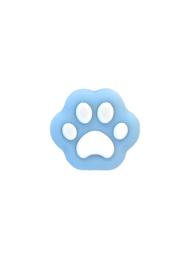 AMOGMO Special-shaped Cat Claw Rocker Cap For Switch Handle Silicone Non-slip Game Rocker Protection Cap-Product Color:White Cat Claws On Blue Background (1000 Per Pack)  - Image 1