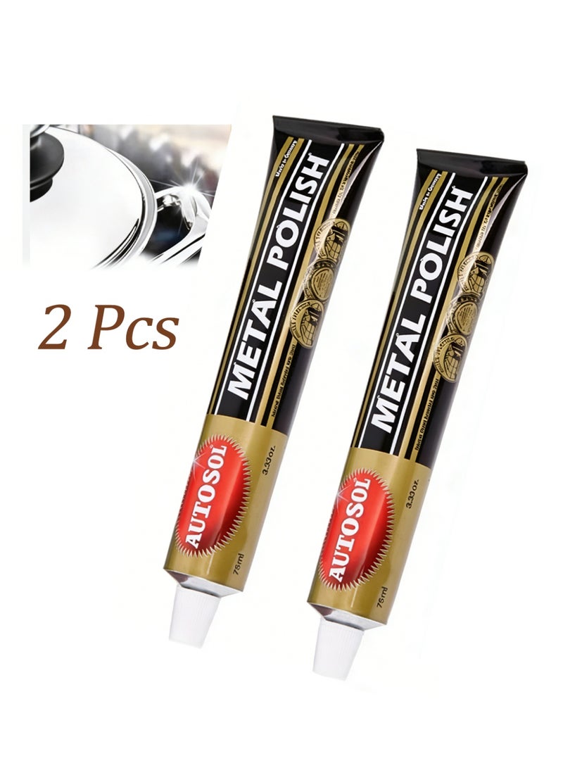 Autosol 2Pcs German Technology Autosol Metal Polish for Chrome Copper Brass & Jewelry Restoration Total 225ml - Image 1