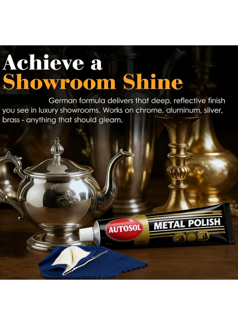 Autosol 2Pcs German Technology Autosol Metal Polish for Chrome Copper Brass & Jewelry Restoration Total 225ml - Image 2