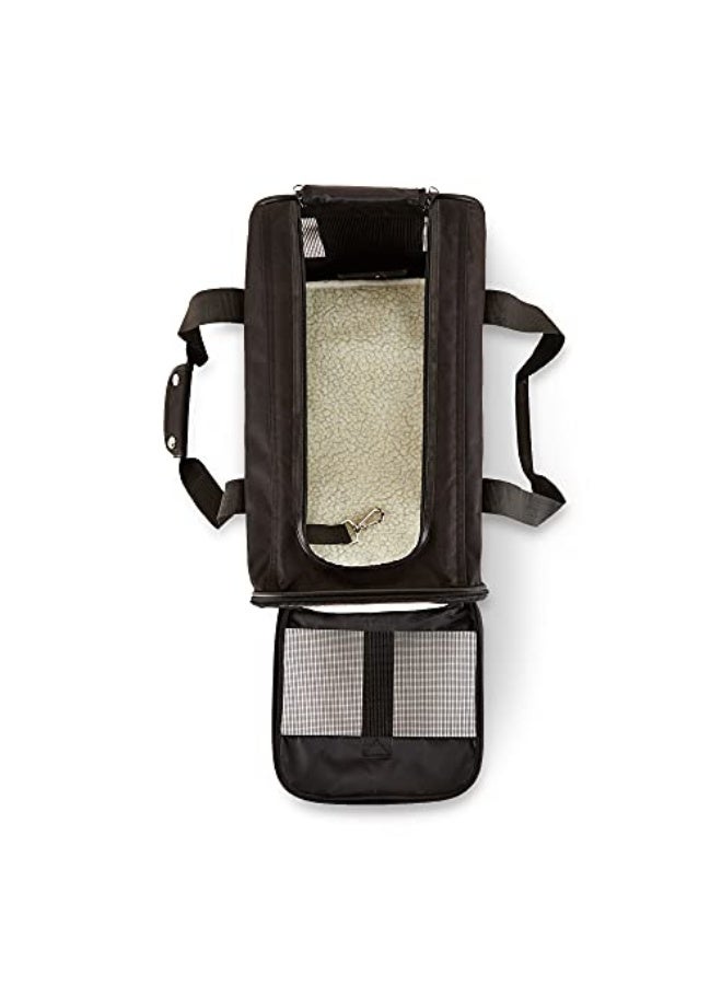 Medium Soft-Sided Mesh Pet Airline Travel Carrier Bag - 16.5 x 9.5 x 10 Inches, Black - Image 4