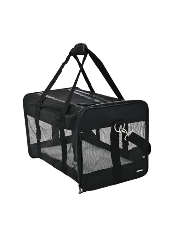 Medium Soft-Sided Mesh Pet Airline Travel Carrier Bag - 16.5 x 9.5 x 10 Inches, Black - Image 1