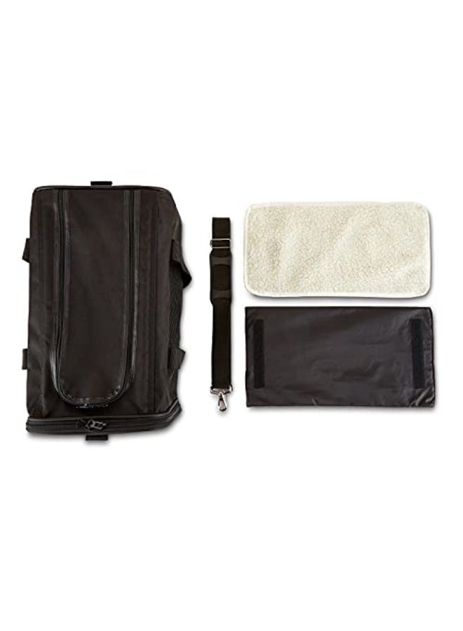 Medium Soft-Sided Mesh Pet Airline Travel Carrier Bag - 16.5 x 9.5 x 10 Inches, Black - Image 5