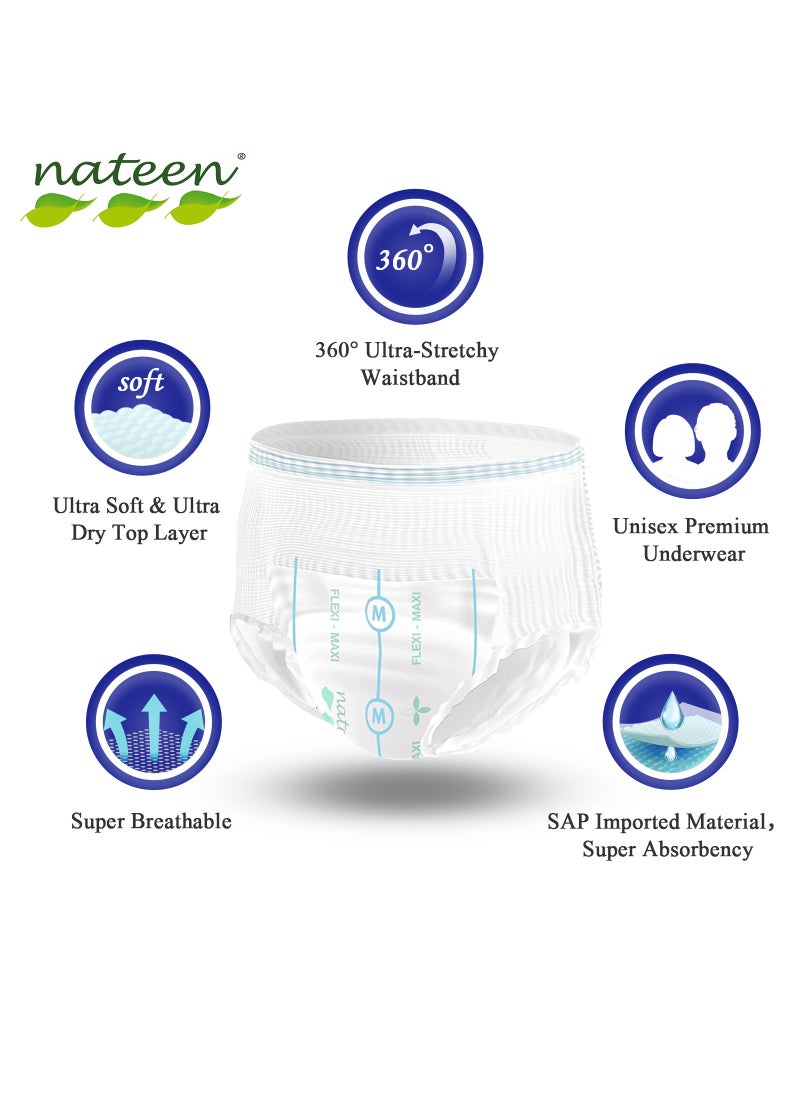nateen Flexi Maxi Adult Diapers Pants,10 Count Adult Pull Ups,Incontinence Night Time Pull Up,Medium,Waist Size 90-130cm,Superior Comfort,Excellent Combination of Protection. (10 Count)  - Image 3