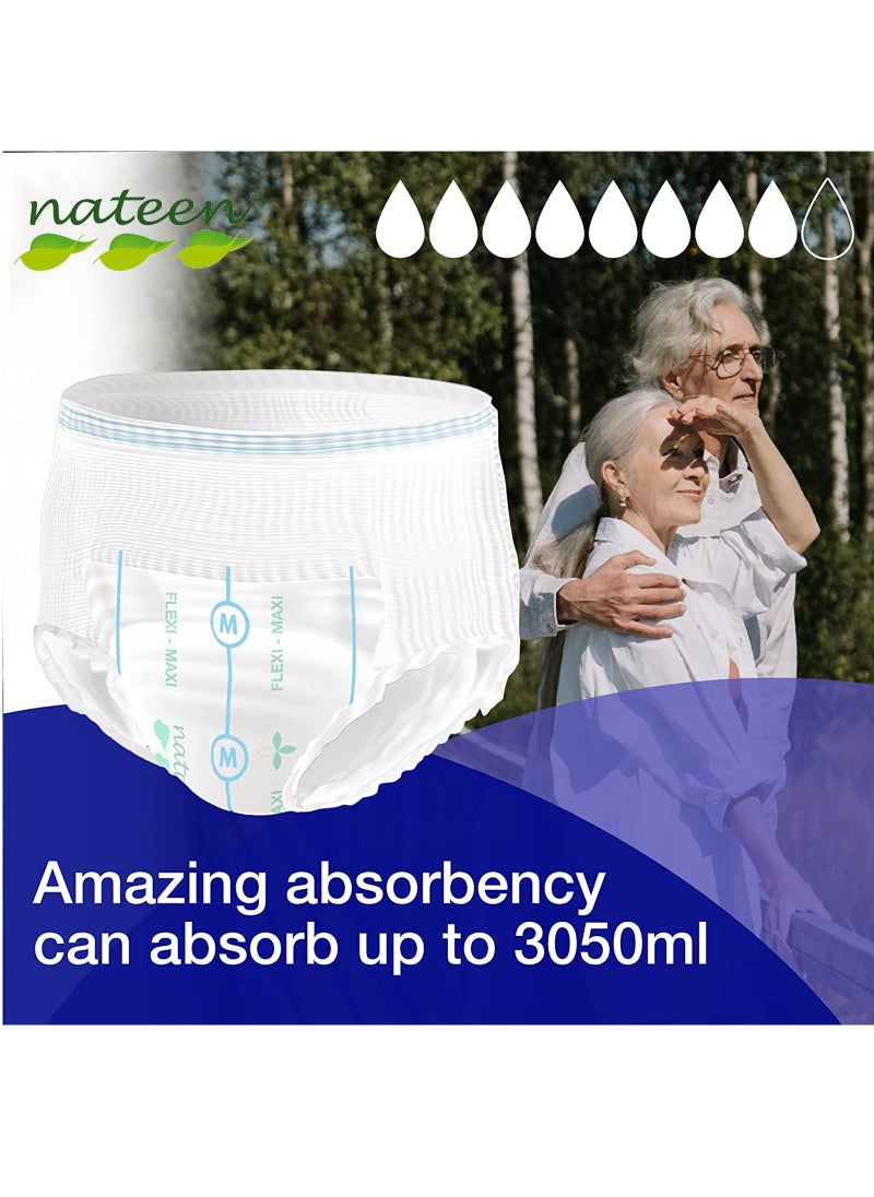 nateen Flexi Maxi Adult Diapers Pants,10 Count Adult Pull Ups,Incontinence Night Time Pull Up,Medium,Waist Size 90-130cm,Superior Comfort,Excellent Combination of Protection. (10 Count)  - Image 4
