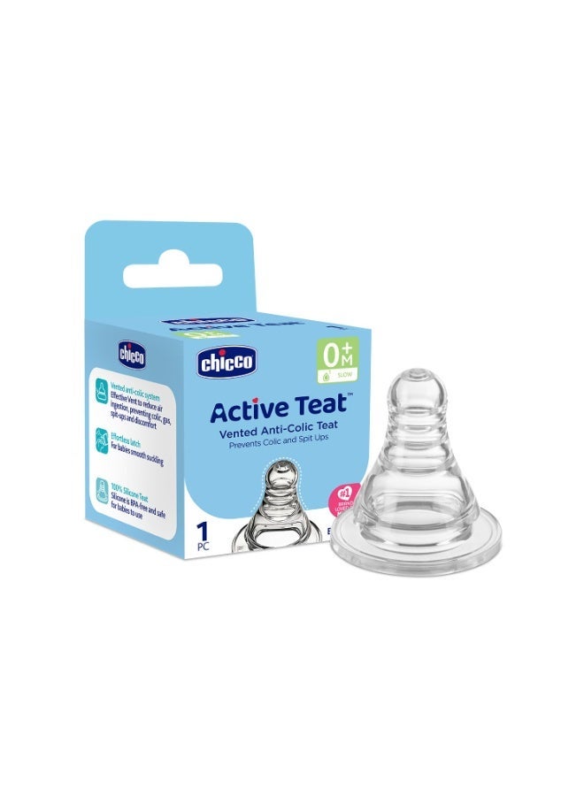 Chicco Active Teat Slow Flow 0M+ 1Pc - Image 1