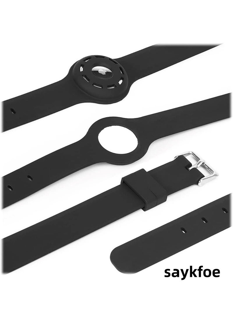 saykfoe 1 Pcs Compatible for Air-Tag Collar, Waterproof Silicone Anti-lost Cat and Dog Collar, Suitable for All Kinds of Cats, Dogs and Other Animals (Black, M(350*40*12*3mm))  - Image 4