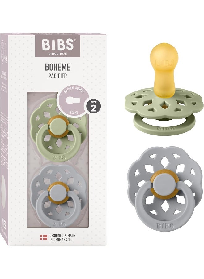 BIBS مجموعة مصاصات بيبس بوهيم - مريمية/سحاب - Image 1