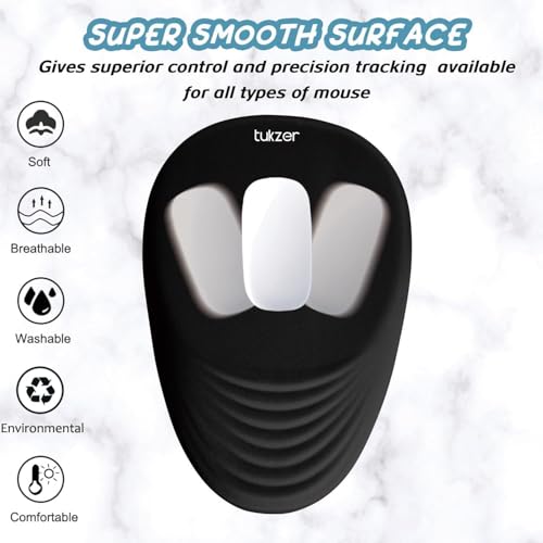 Tukzer Large Ergonomic Mouse Pad Wrist Support with Massage Design, Memory Foam, Non-Slip PU Base & Wrist Rest Pain Relief Mousepad for Desk, Gaming, Computer, Laptop, Home & Office (Jet Black) - Image 4