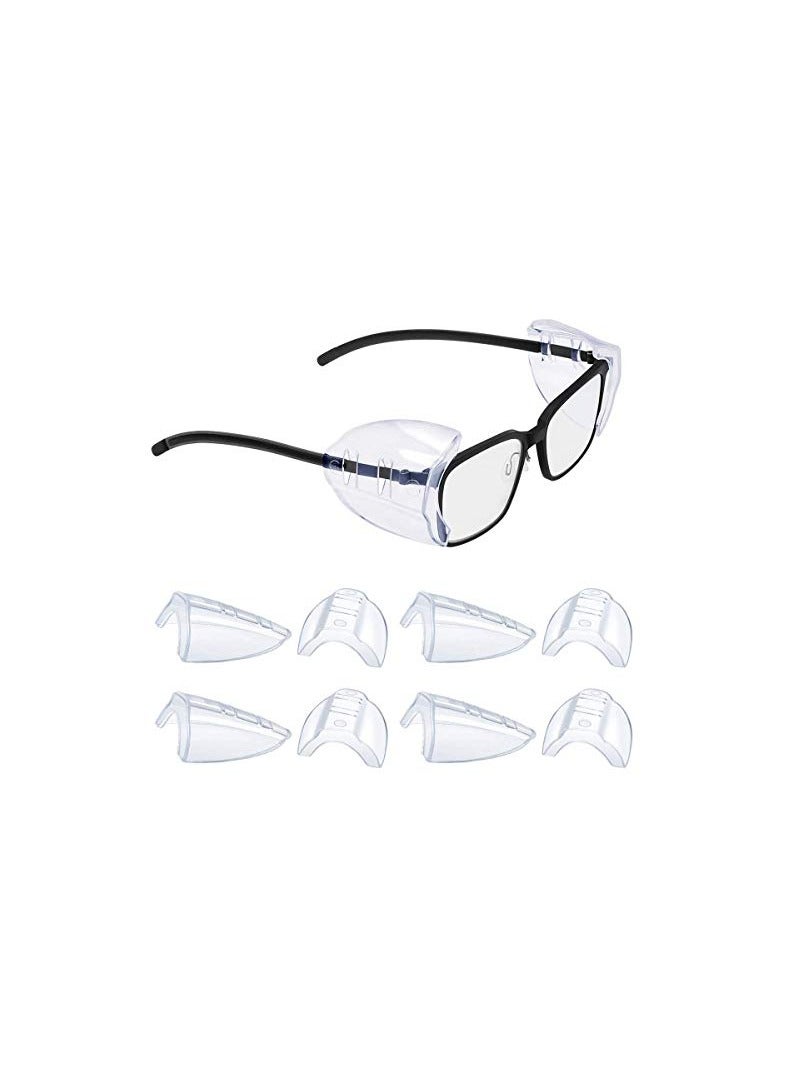 SYOSI Side Shields for Eyeglasses Transparent Prescription Glasses, Safety For Glasses,Slip on Clear Shields,Fits Small to Medium Frames Protect(4 Pairs)  - Image 1