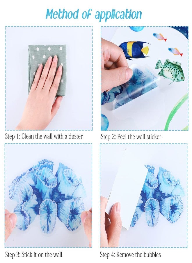 Marspark 3 Pieces Large Watercolor Sharks Wall Decals Ocean Animal Peel and Stick Wall Sticker Under The Sea Marine Life Theme Decals Nursery Room Home Decor Party Supply, 11.2 x 34.6 Inches - Image 4