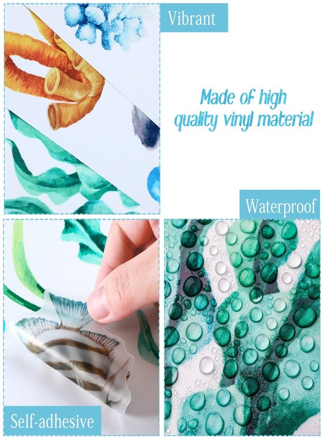 Marspark 3 Pieces Large Watercolor Sharks Wall Decals Ocean Animal Peel and Stick Wall Sticker Under The Sea Marine Life Theme Decals Nursery Room Home Decor Party Supply, 11.2 x 34.6 Inches - Image 3