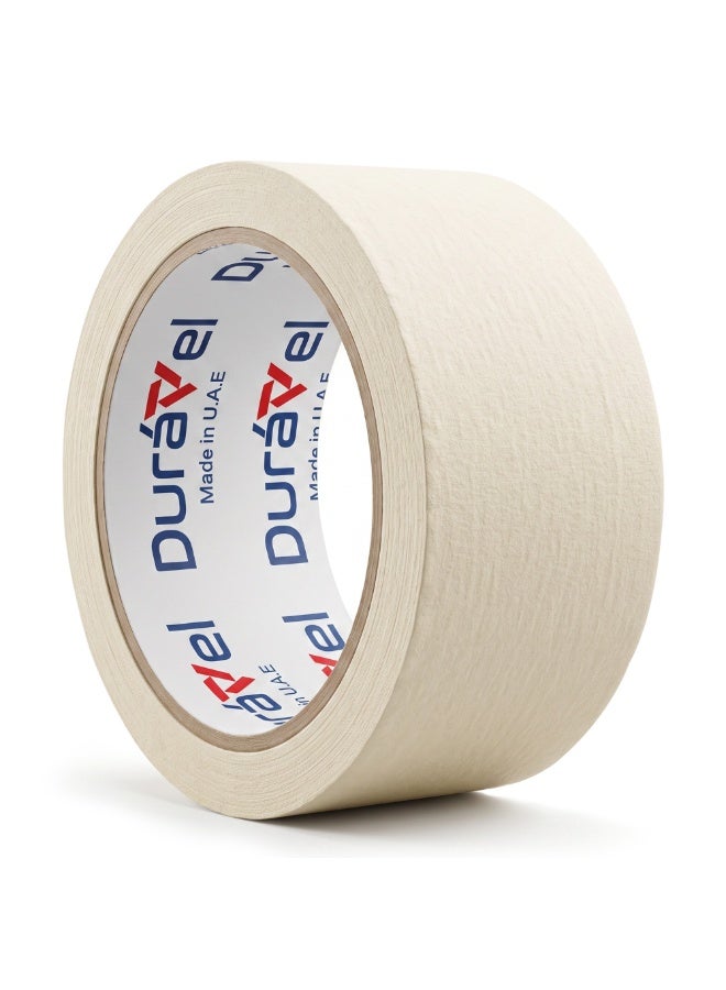 Duravel Premium Masking Tape 2Inch X 20Yards General Purpose Paper Tape For Painting, Marking, Gardening, Packaging, Artworks, Schools, Office, Automobile Garage, Factory, Industrial Uses (1 Roll)