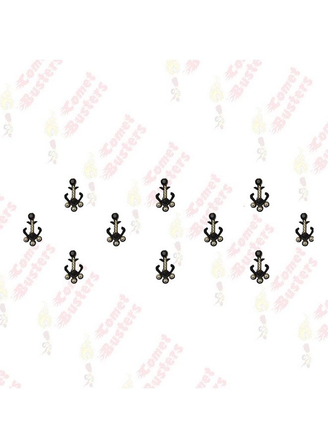 Comet Busters Fancy Black Bindi With Silver Beads (BIN756) - Image 4
